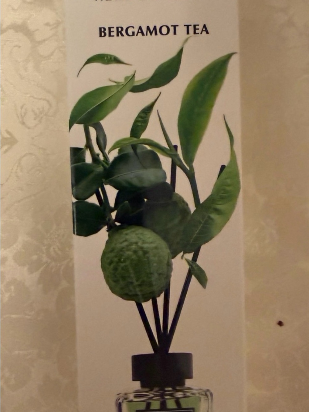ALYA Bergamot Tea Reed Diffuser — Green with Black Reeds - Picture 2 of 3